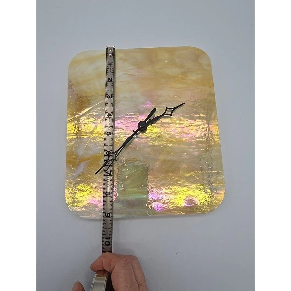 Irridescent Stained Glass Handmade Wall Clock